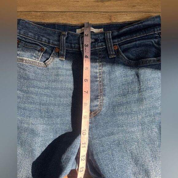 Levi’s Strauss wedgie straight button fly jeans size 27 distressed mid wash boho - Picture 6 of 12